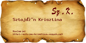 Sztoján Krisztina névjegykártya